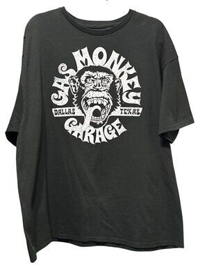 Gas Monkey Garage Black Graphic T-Shirt XXL Cotton Dallas Texas